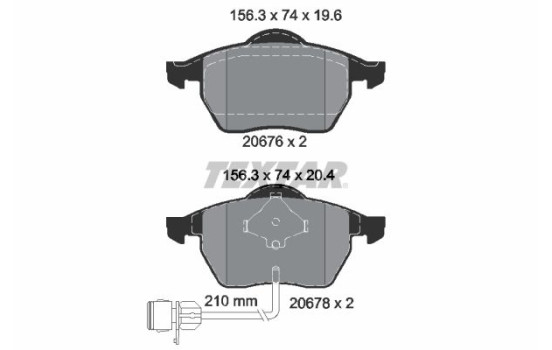 Brake Pad Set, disc brake 2067602 Textar, Image 2
