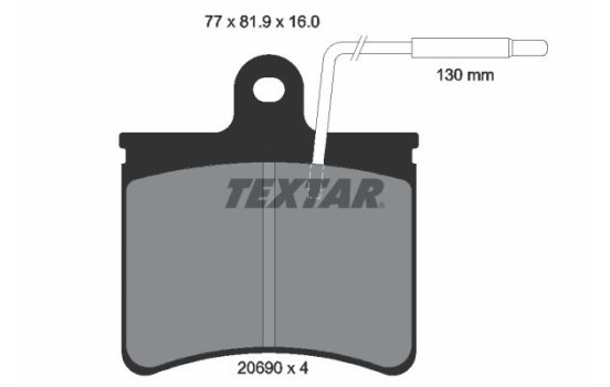 Brake Pad Set, disc brake 2069001 Textar
