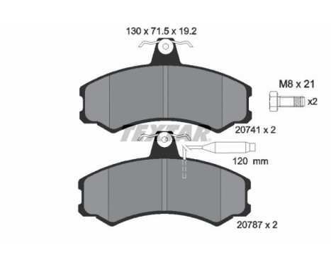 Brake Pad Set, disc brake 2074101 Textar, Image 2