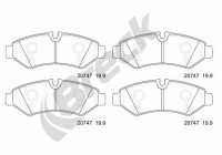 Brake pad set, disc brake 20747 00 703 00 Breck