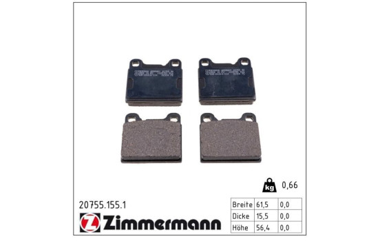 Brake Pad Set, disc brake 20755.155.1 Zimmermann, Image 2