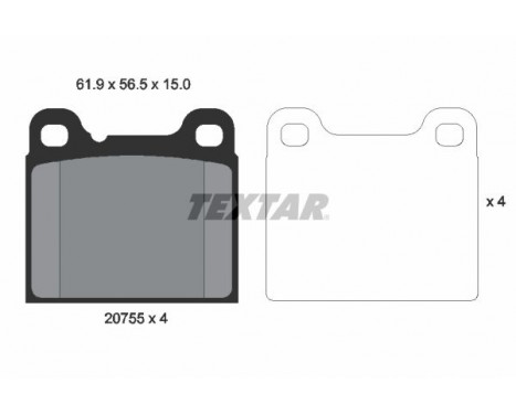 Brake Pad Set, disc brake 2075506 Textar, Image 2