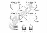 Brake pad set, disc brake 20764 00 704 00 Breck