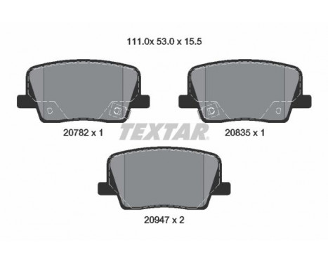 Brake pad set, disc brake 2078201 Textar