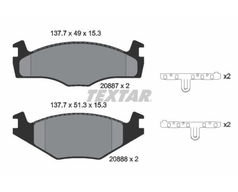 Brake Pad Set, disc brake 2088707 Textar, Image 2