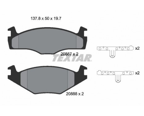 Brake Pad Set, disc brake 2088710 Textar, Image 2