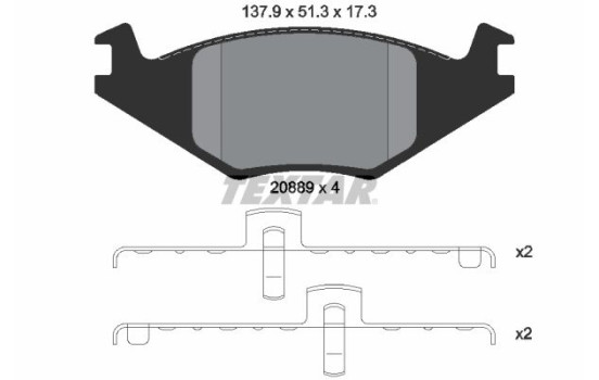 Brake Pad Set, disc brake 2088902 Textar, Image 2