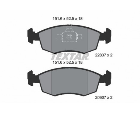 Brake Pad Set, disc brake 2090704 Textar