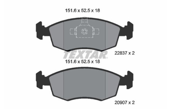 Brake Pad Set, disc brake 2090704 Textar