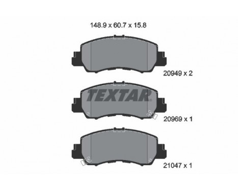 Brake Pad Set, disc brake 2094901 Textar