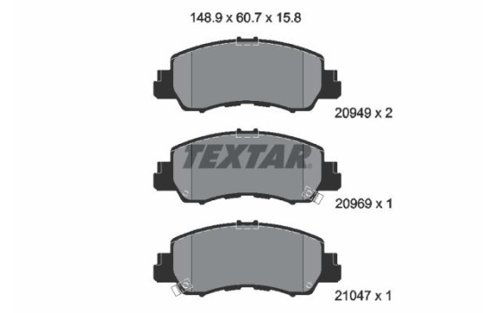 Brake Pad Set, disc brake 2094901 Textar