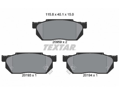 Brake Pad Set, disc brake 2095902 Textar