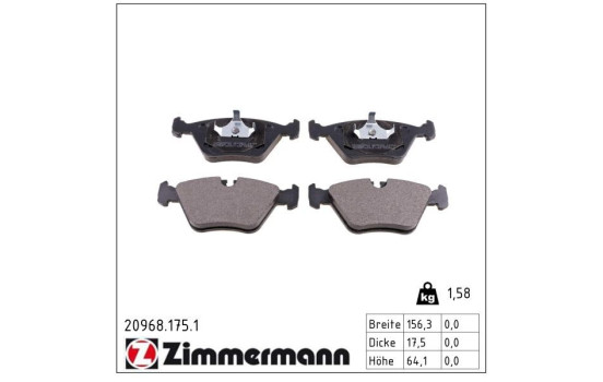 Brake Pad Set, disc brake 20968.175.1 Zimmermann, Image 4