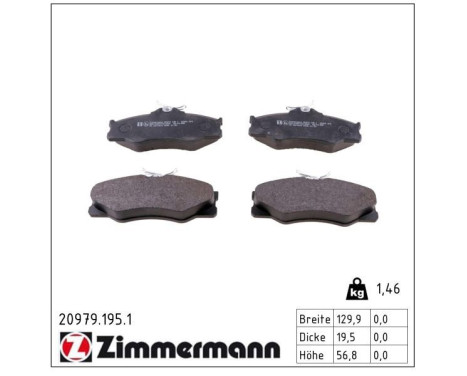 Brake Pad Set, disc brake 20979.195.1 Zimmermann, Image 2