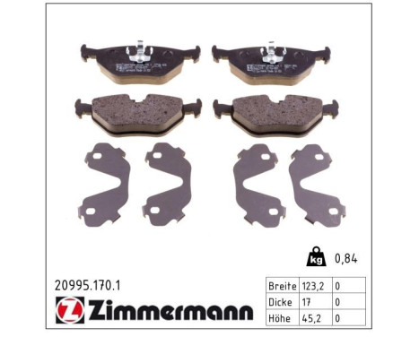 Brake Pad Set, disc brake 20995.170.1 Zimmermann, Image 2