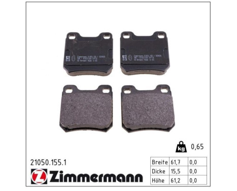 Brake Pad Set, disc brake 21050.155.1 Zimmermann, Image 2