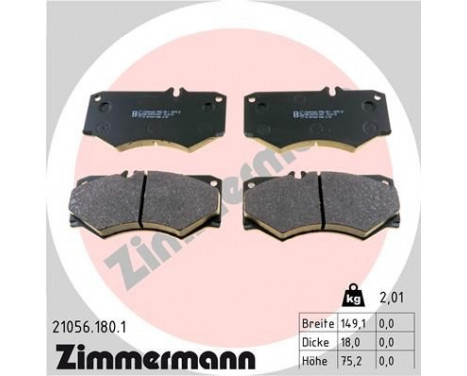 Brake Pad Set, disc brake 21056.180.1 Zimmermann