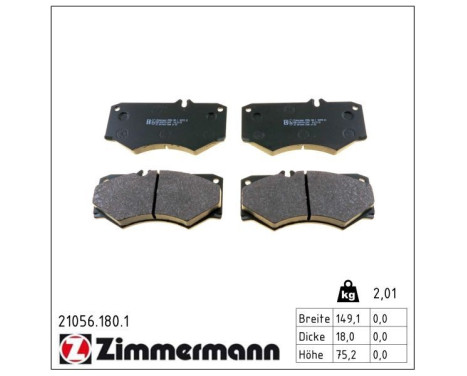 Brake Pad Set, disc brake 21056.180.1 Zimmermann
