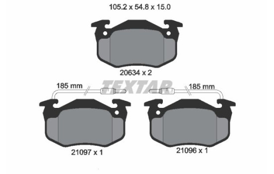 Brake Pad Set, disc brake 2109601 Textar