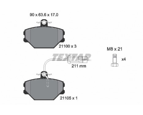 Brake Pad Set, disc brake 2110005 Textar, Image 2