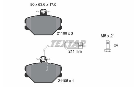 Brake Pad Set, disc brake 2110005 Textar, Image 2
