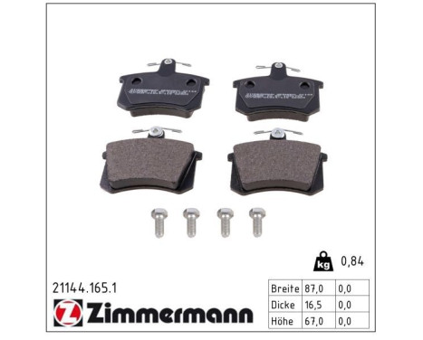 Brake Pad Set, disc brake 21144.165.1 Zimmermann, Image 2