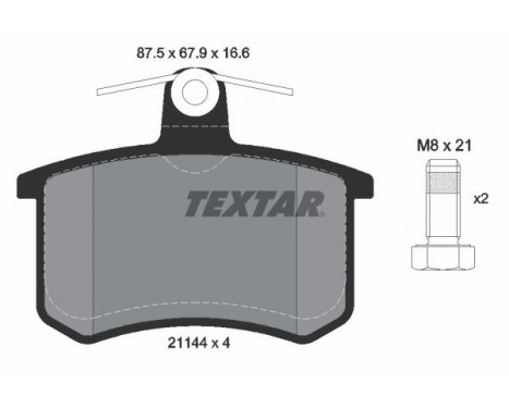 Brake Pad Set, disc brake 2114401 Textar, Image 2