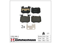 Brake pad set, disc brake 21152.185.2 Zimmermann