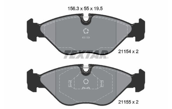 Brake Pad Set, disc brake 2115402 Textar, Image 2
