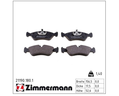 Brake Pad Set, disc brake 21190.180.1 Zimmermann, Image 2
