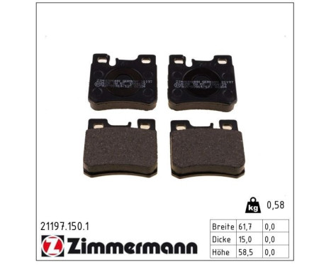 Brake Pad Set, disc brake 21197.150.1 Zimmermann, Image 2