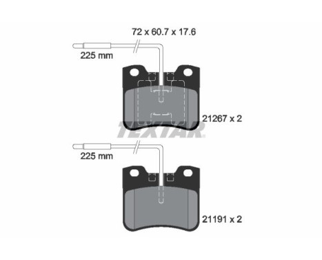 Brake pad set, disc brake 2126702 Textar