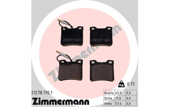 Brake Pad Set, disc brake 21278.170.1 Zimmermann, Image 2