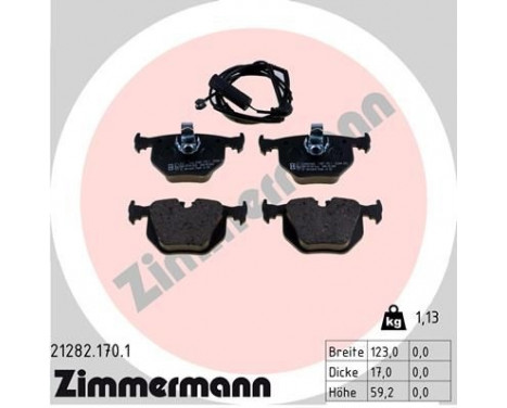 Brake Pad Set, disc brake 21282.170.1 Zimmermann, Image 2