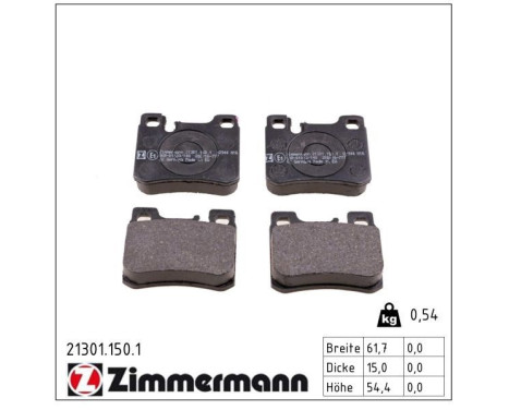 Brake Pad Set, disc brake 21301.150.1 Zimmermann, Image 2