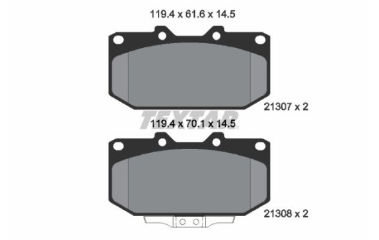 Brake Pad Set, disc brake 2130701 Textar