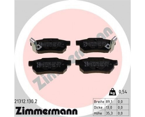 Brake Pad Set, disc brake 21312.130.2 Zimmermann, Image 2