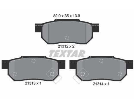 Brake Pad Set, disc brake 2131201 Textar, Image 2