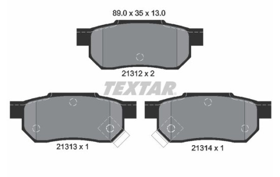 Brake Pad Set, disc brake 2131201 Textar, Image 2