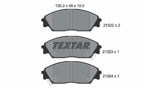 Brake Pad Set, disc brake 2132201 Textar