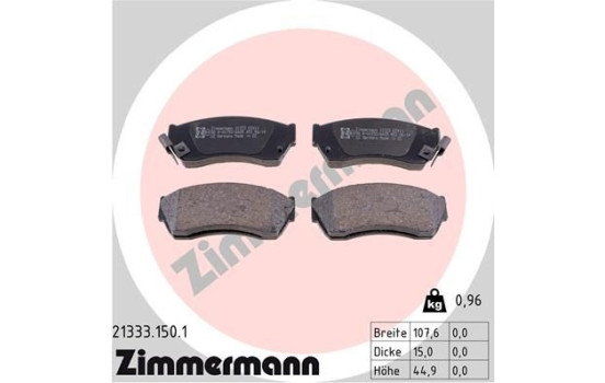 Brake Pad Set, disc brake 21333.150.1 Zimmermann, Image 2