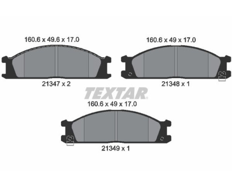 Brake pad set, disc brake 2134702 Textar