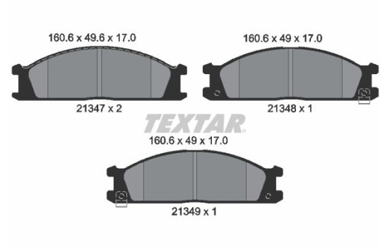Brake pad set, disc brake 2134702 Textar