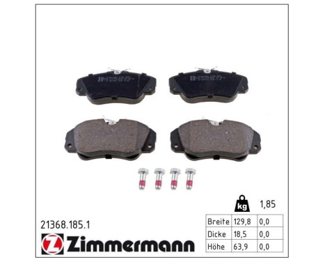 Brake Pad Set, disc brake 21368.185.1 Zimmermann, Image 2