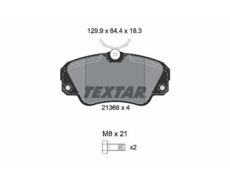 Brake Pad Set, disc brake 2136801 Textar, Image 2