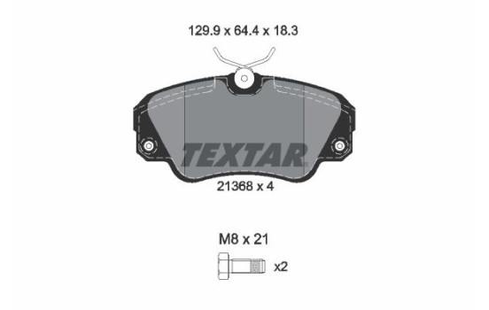 Brake Pad Set, disc brake 2136801 Textar, Image 2