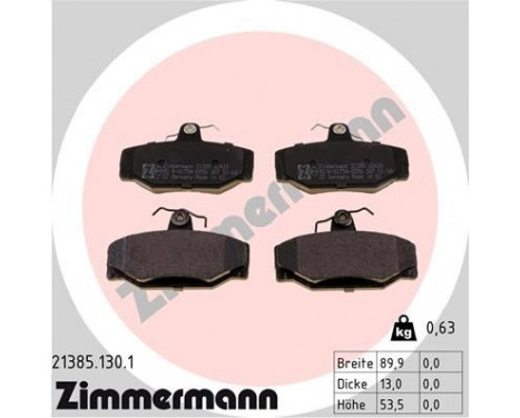 Brake Pad Set, disc brake 21385.130.1 Zimmermann, Image 2