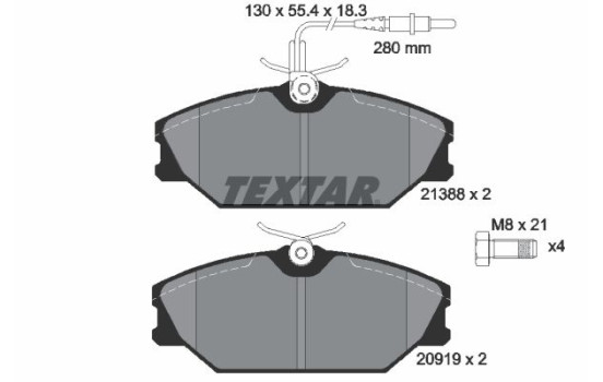 Brake Pad Set, disc brake 2138802 Textar, Image 2