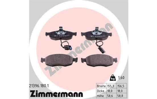 Brake Pad Set, disc brake 21396.180.1 Zimmermann, Image 2