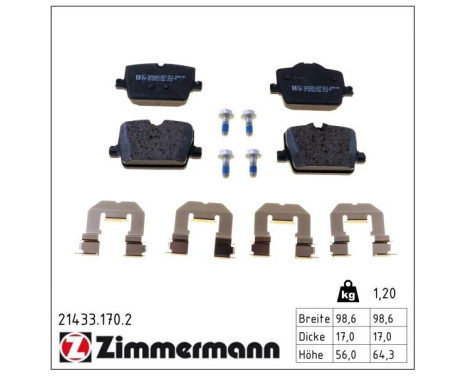Brake Pad Set, disc brake 21433.170.2 Zimmermann